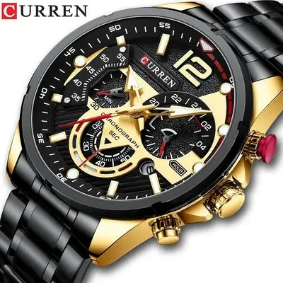 CURREN 8395 Chronograph Sport Watch — 45mm, Luminous, Shock Resistant