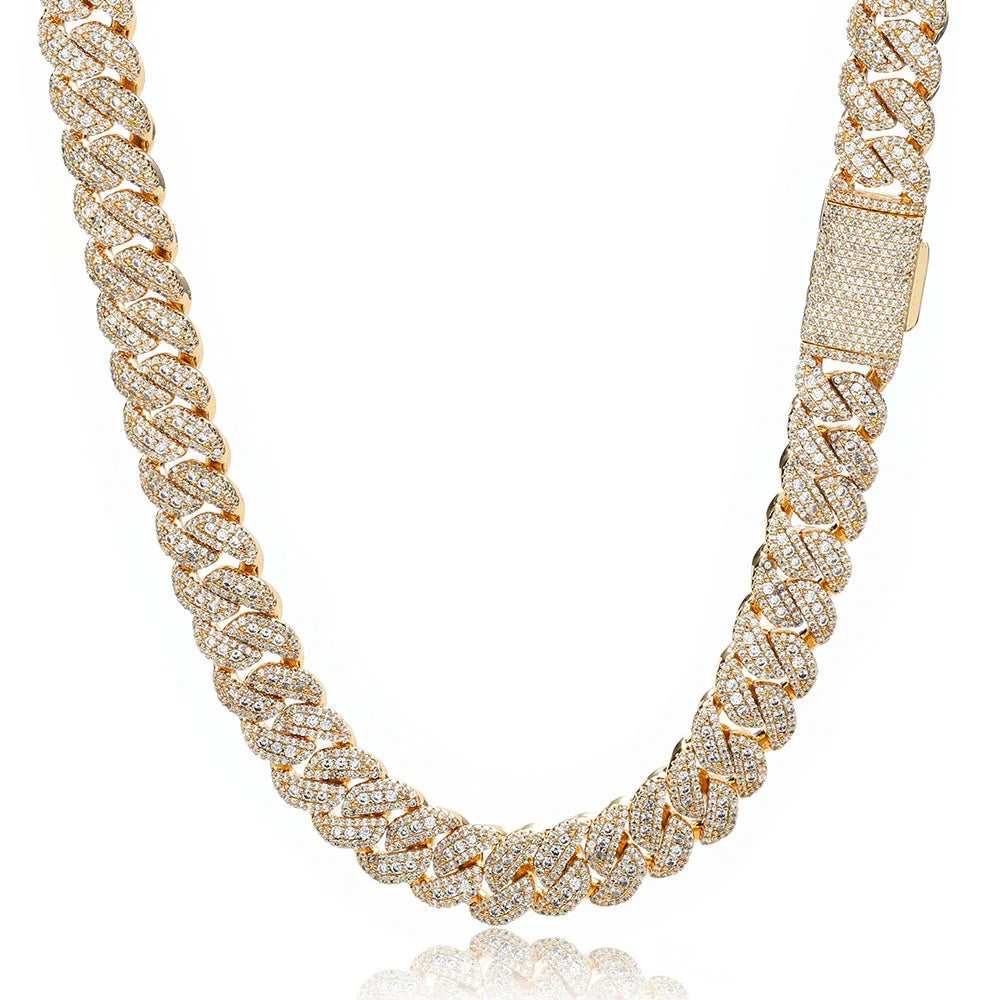 Wholesales VVS1 D Color Moissanite Necklace Hip Hop Jewelry 925 Silver 10MM 12MM 13MM Iced Out Cuban Link Chain Moissanite