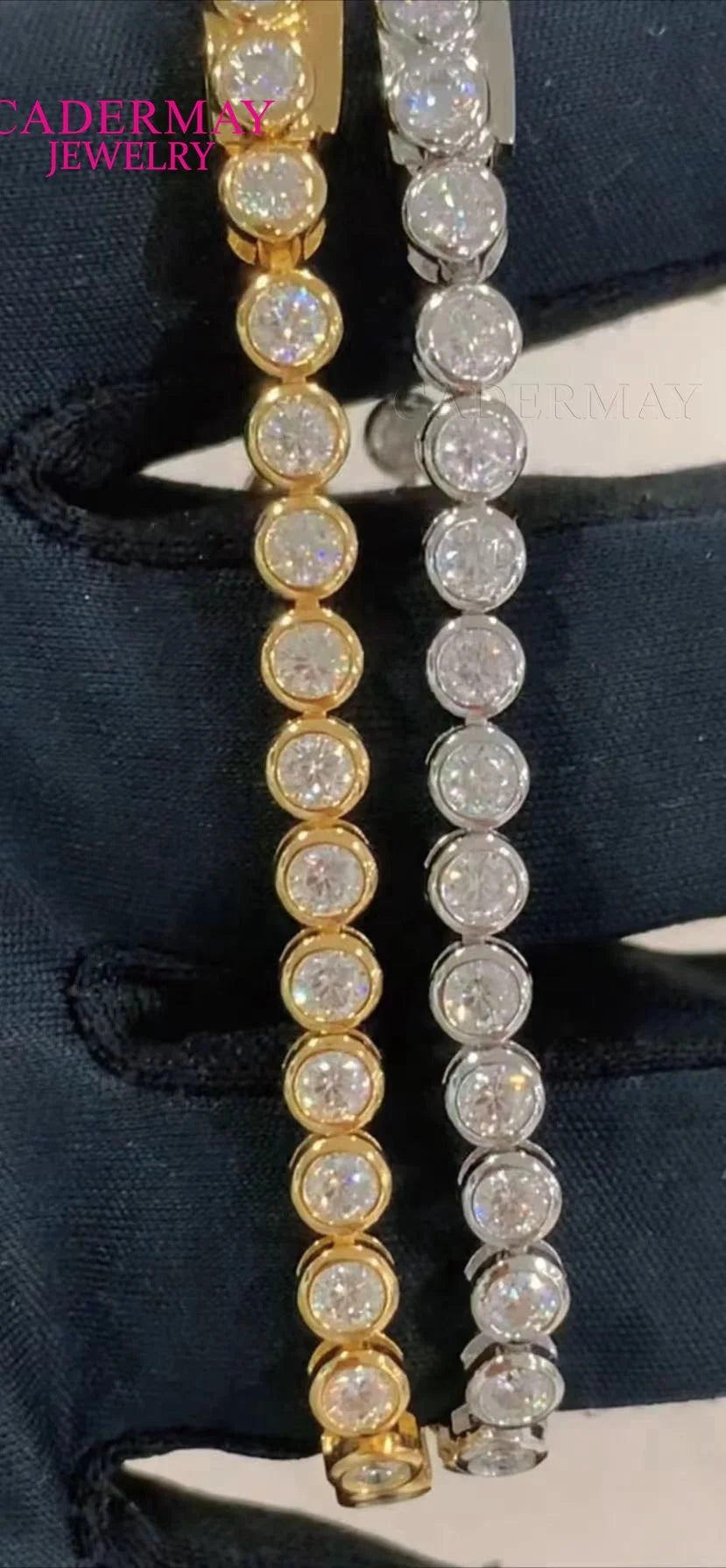 Bezel Moissanite Tennis Bracelet 925 Sterling Silver 3mm 4mm 5mm Trendy Hip Hop Jewelry Iced Out  Diamond Tennis Bracelets
