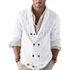 Men Sweater Cardigans Knitted Long Sleeve Spring Man Business  Turtleneck Cardigan Sweaters Double Breasted