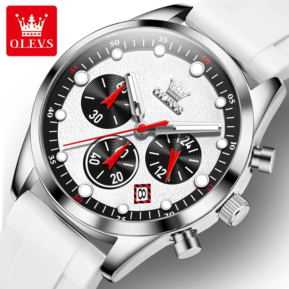 OLEVS 5602 Luminous Quartz Watch — Auto Date, Power Reserve Display