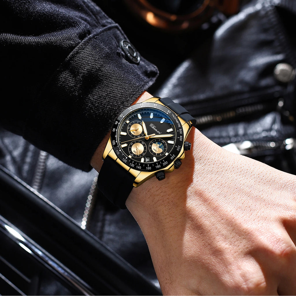 CHENXI 958 Japan Quartz Sport Watch — 39mm Oval, Silicone, Luminous