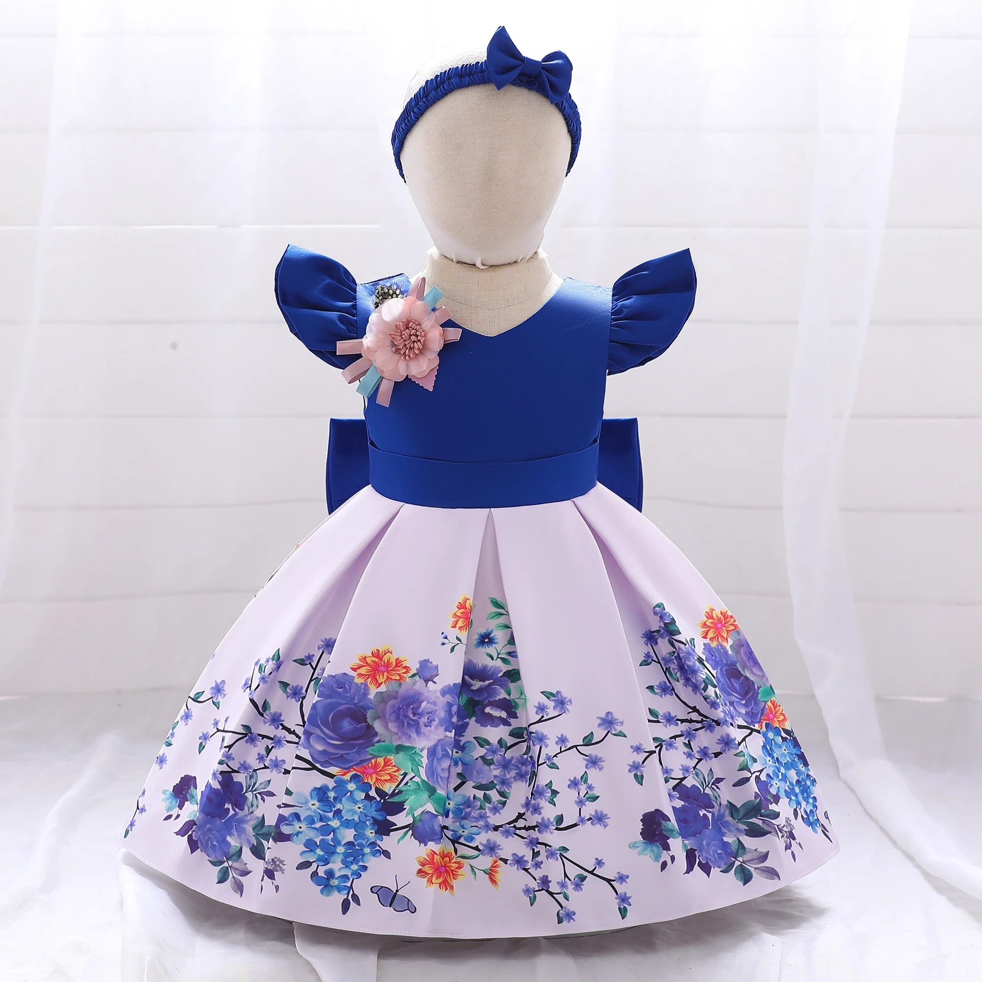Kids Floral Summer Birthday Princess Dress