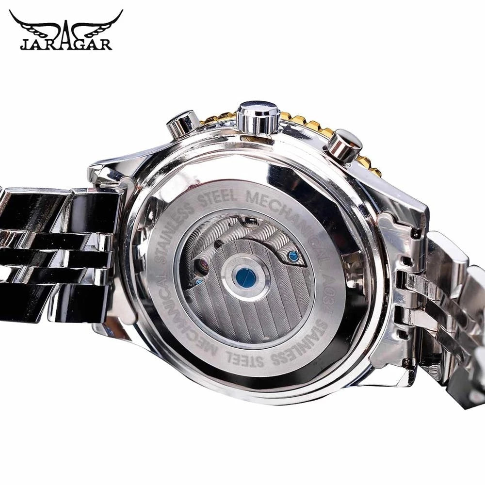 Jaragar Luxury Oval Automatic Watch — 45mm, Japan Movement, Day/Date