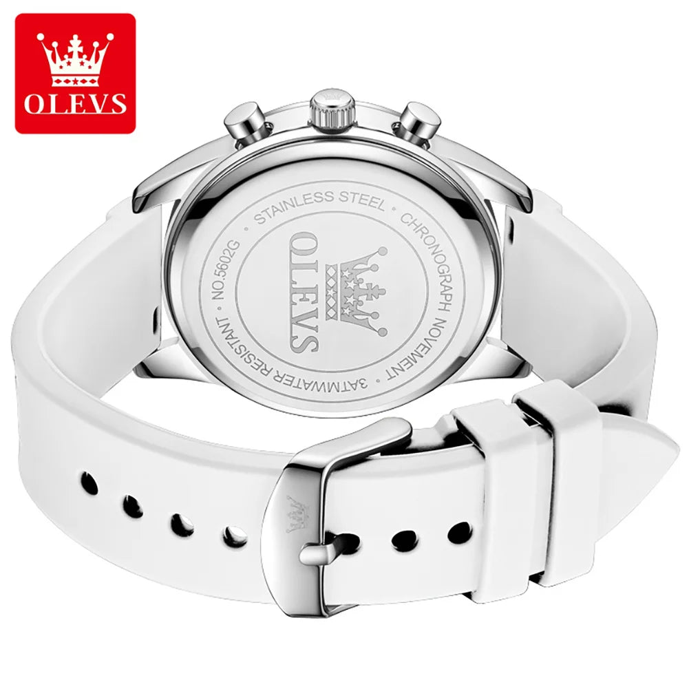 OLEVS 5602 Luminous Quartz Watch — Auto Date, Power Reserve Display