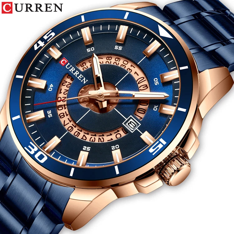 CURREN 8359 Fashion Quartz Watch — 45mm, Auto Date, 3BAR