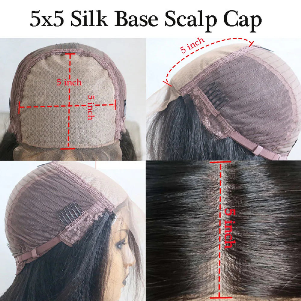 Glueless Brown Blonde Highlight Body Wave 5x5 Wig