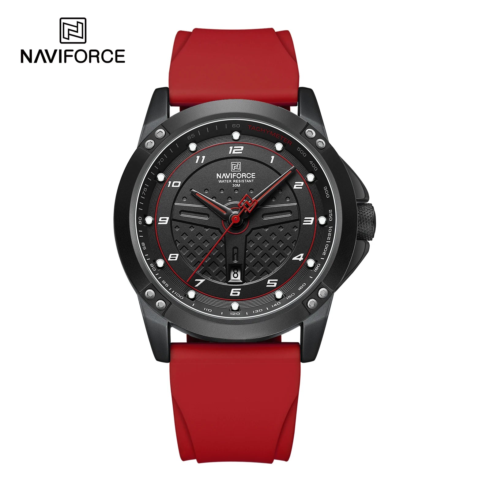 NAVIFORCE 8031 Oval Sport Quartz Watch — Silicone, Day/Date, Luminous