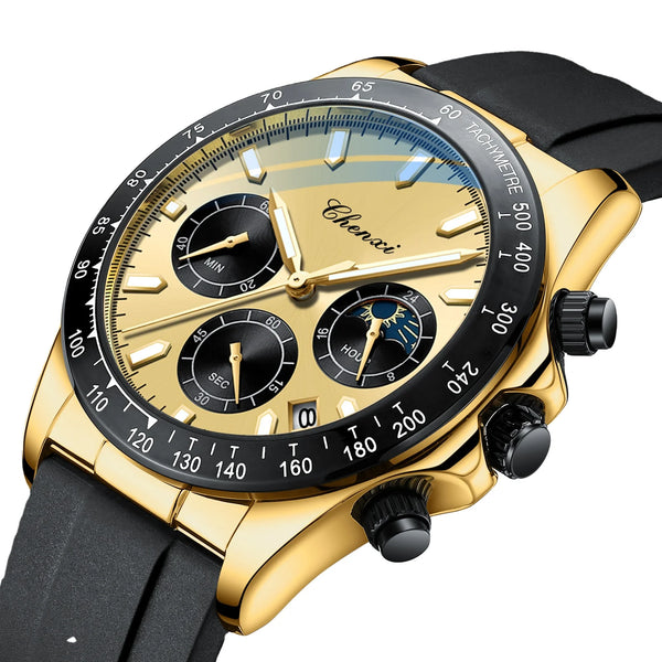 CHENXI 958 Japan Quartz Sport Watch — 39mm Oval, Silicone, Luminous