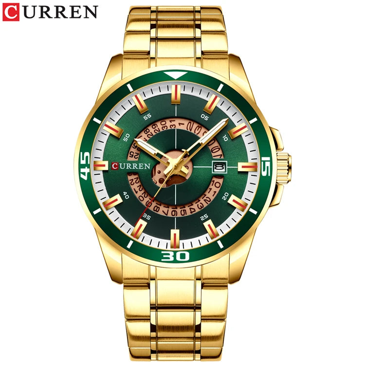 CURREN 8359 Fashion Quartz Watch — 45mm, Auto Date, 3BAR