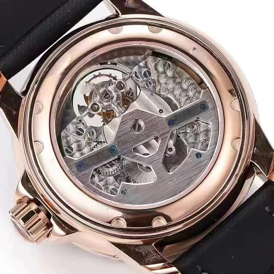 Luxury 18K Rose Gold Tourbillon Diver — 8-Day Reserve, 30BAR, 45mm