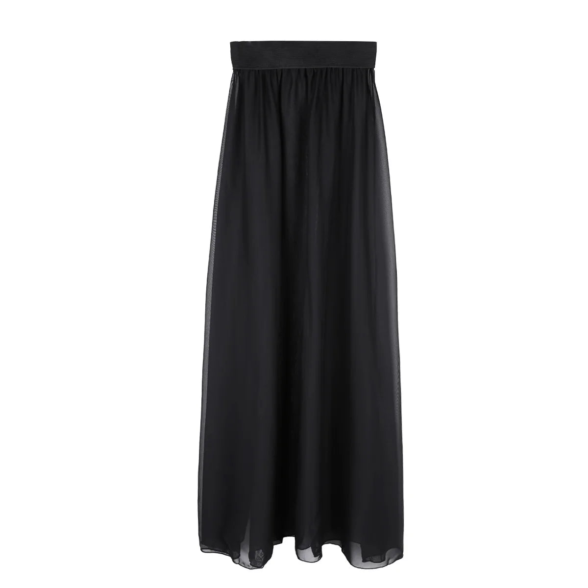 Sheer Chiffon High-Split Maxi Skirt