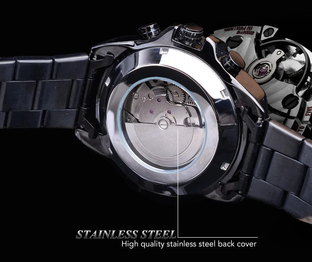 Forsining Three-Dial Automatic Mechanical Watch — 44mm, Day/Date