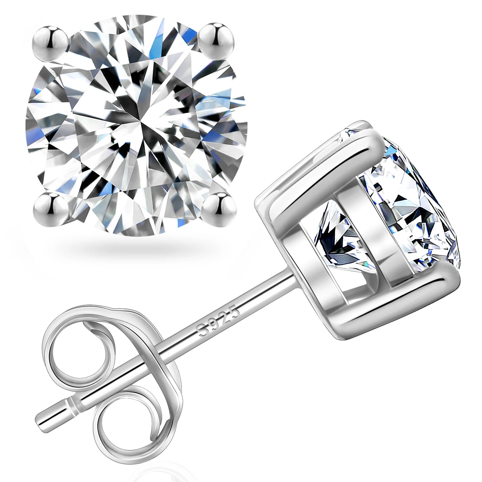 Luxury Moissanite Stud 1ct VVS 925 Sterling Silver Men Women Jewelry Flower Cluster Halo Diamond Earrings With GRA Certificate