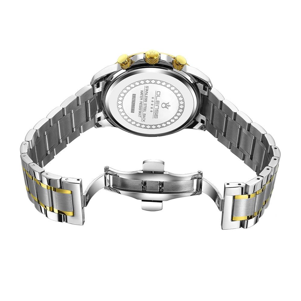 OLENSE 9002 Luxury Sport Chronograph Watch — 55mm, 3BAR, Calendar