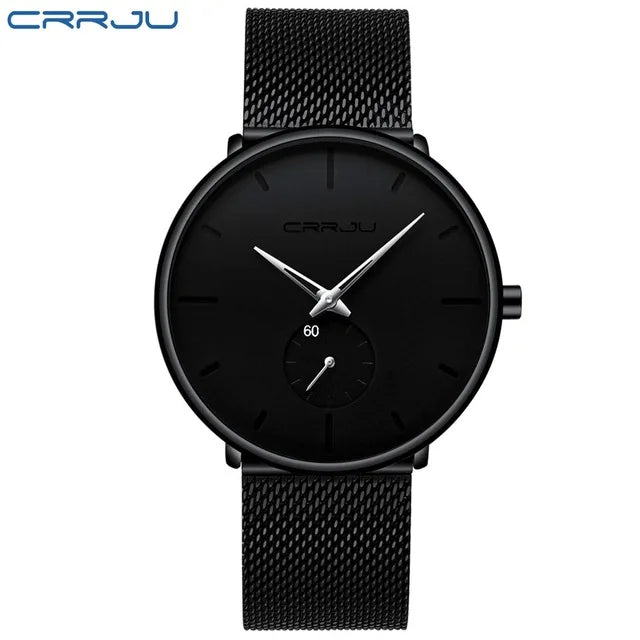 CRRJU 2150 Gold Ultra-Thin Oval Quartz Watch — 40mm, Auto Date, 3BAR