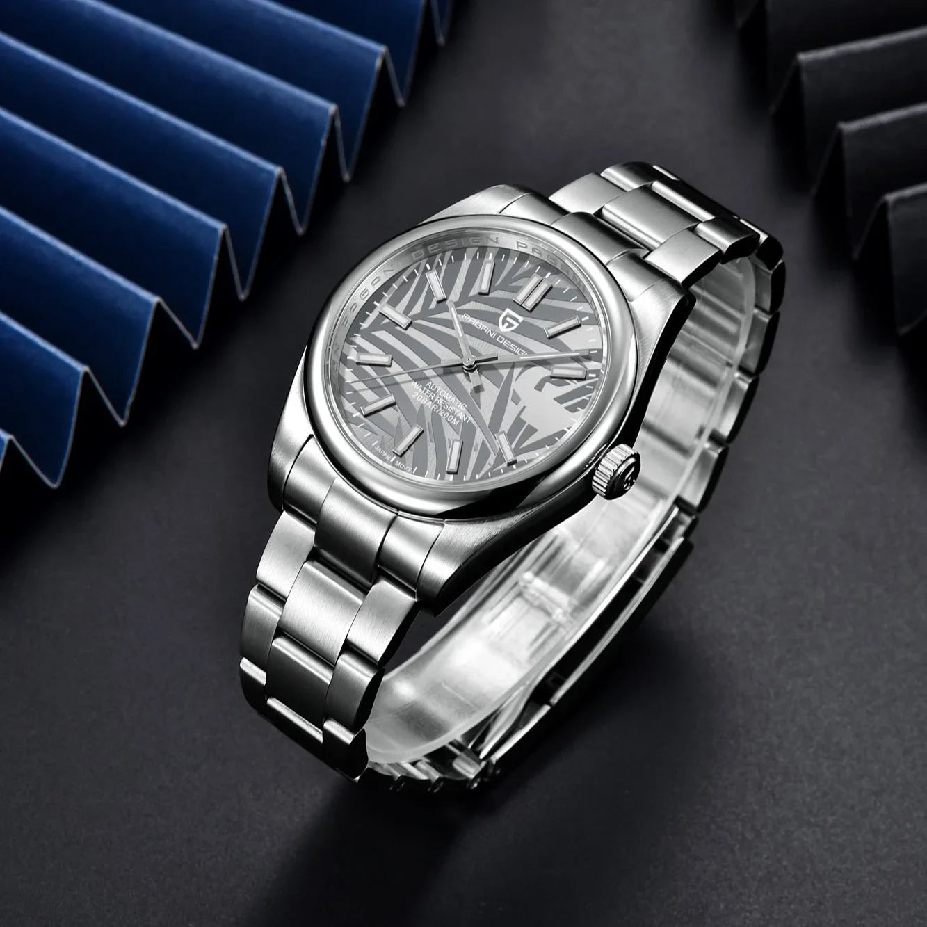PAGANI DESIGN 39mm Palm Leaf NH35A Automatic Watch — Sapphire, 10BAR