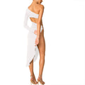 One-Shoulder High-Split Evening Dress
