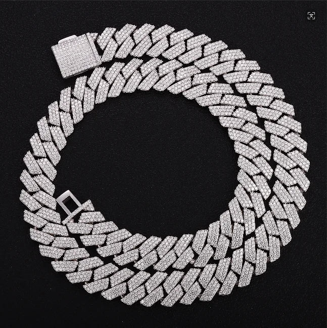 Miami Cuban Link 7-24 Inches Moissanite Diamond Chains Cuban Link Bracelet 925 Moissanite Chain Iced Out Jewelry Bracelet Men