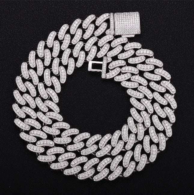Miami Cuban Link 7-24 Inches Moissanite Diamond Chains Cuban Link Bracelet 925 Moissanite Chain Iced Out Jewelry Bracelet Men