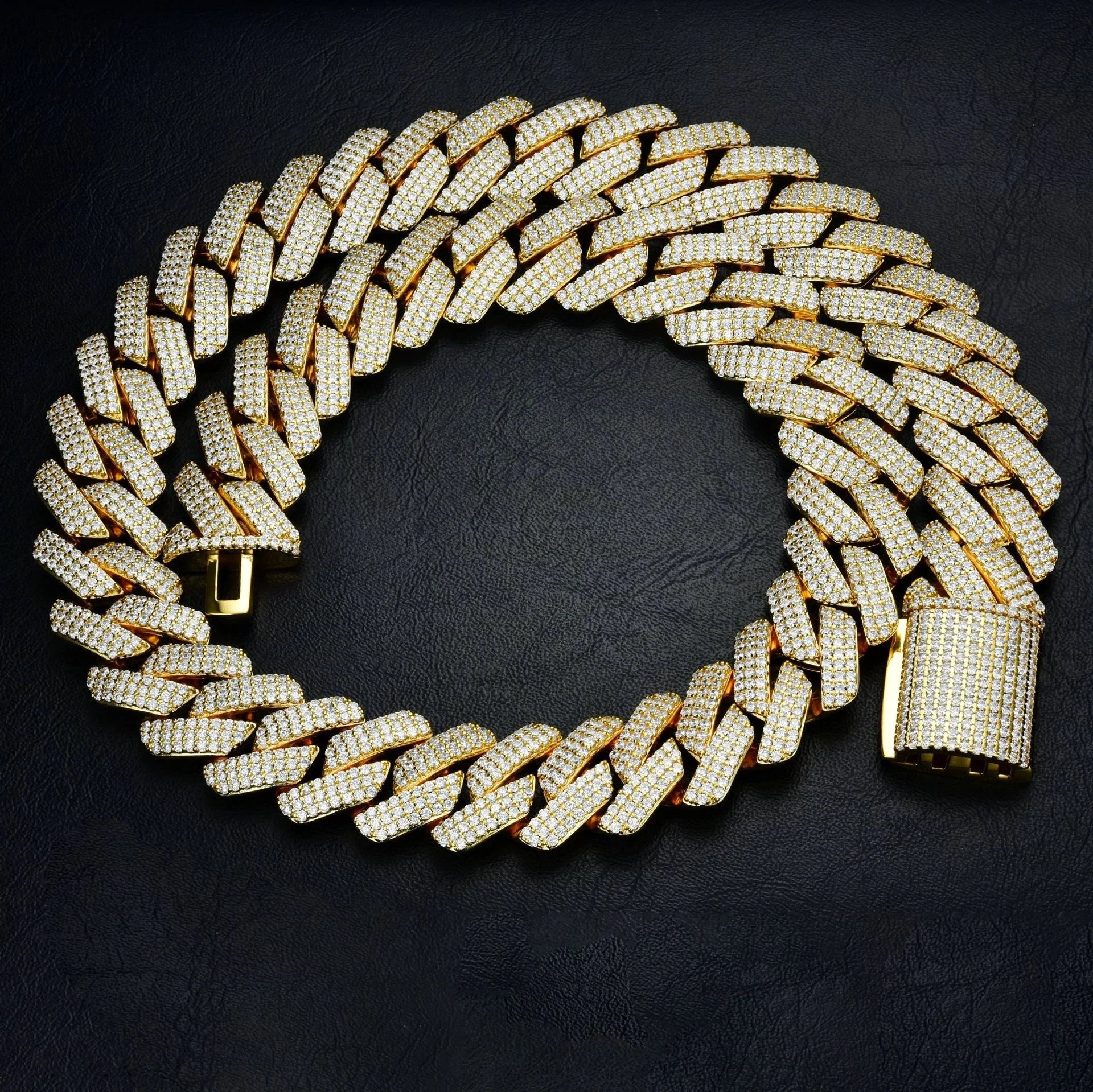 Pass Diamond Tester GRA Hip Hop S925 Silver Iced Out Bling 3 Rows 14mm 16mm 18mm 20mm VVS Moissanite Cuban Link Chain for Men