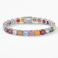 3mm 4mm 5mm 6.5mm Rainbow Colorful Moissanite Iced Out Tennis Chain Bracelets 925 Sterling Silver Read to Ship
