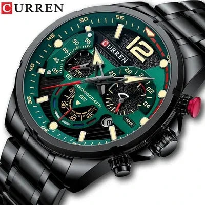 CURREN 8395 Chronograph Sport Watch — 45mm, Luminous, Shock Resistant