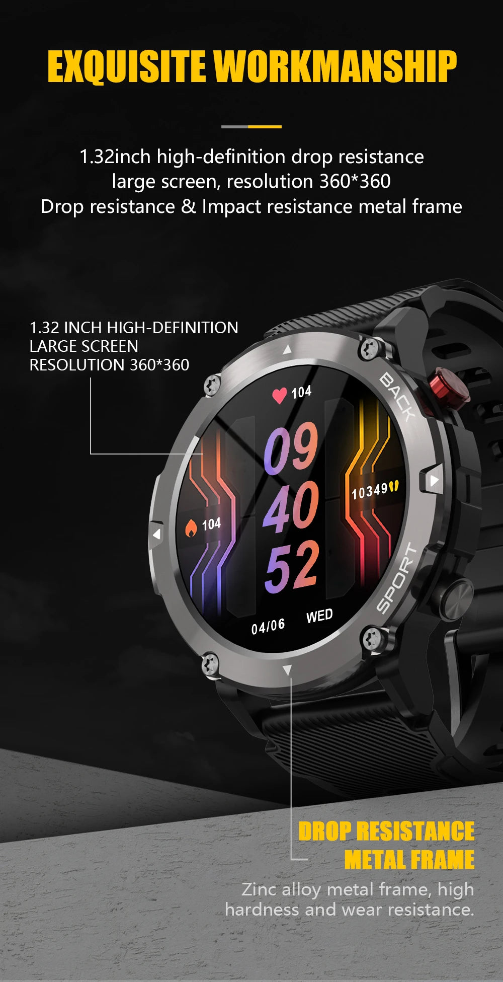 Valdus C21 Sport Smartwatch — Phone Call, Blood Oxygen, Fitness