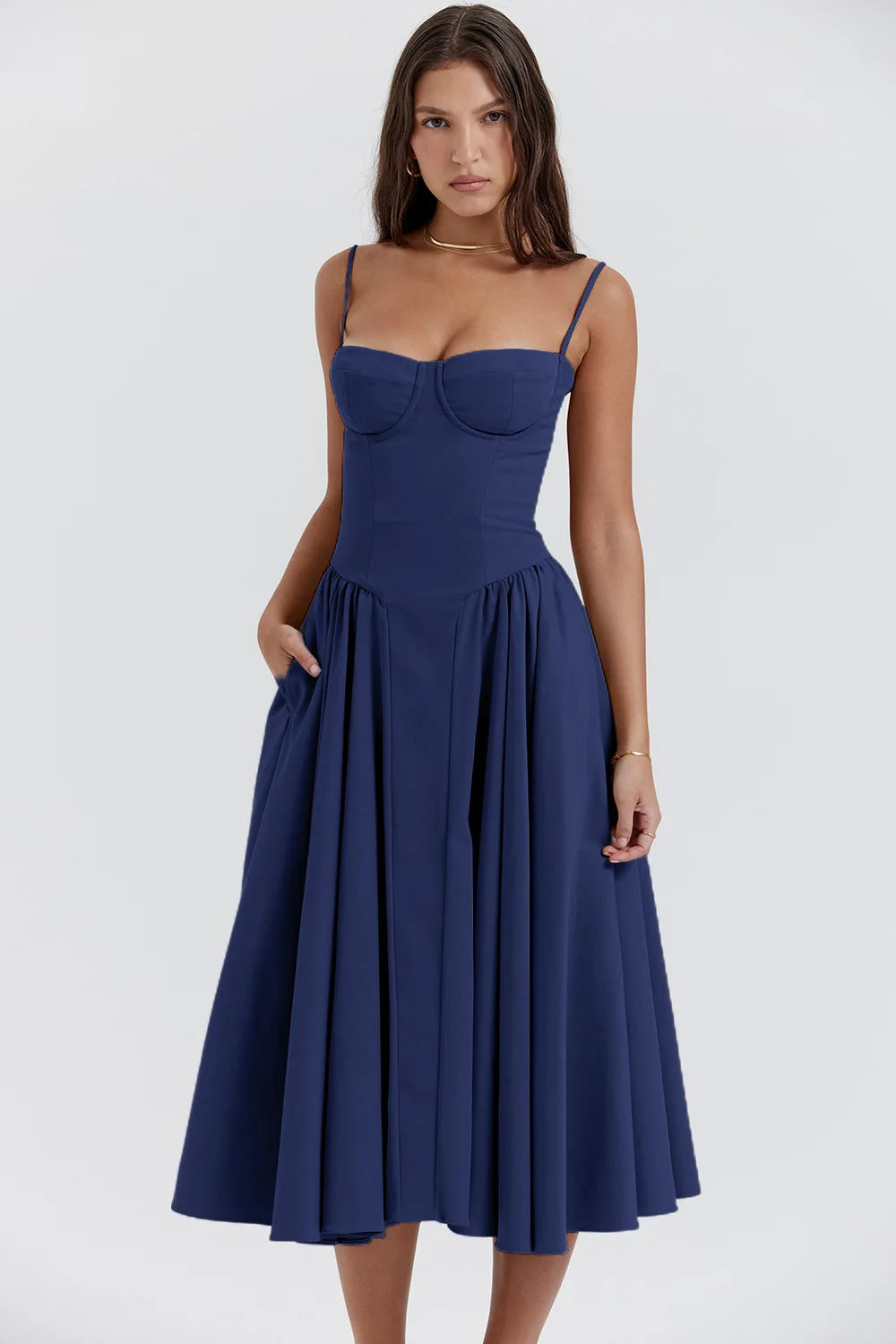 Satin Floral Cut-Out Maxi Dress