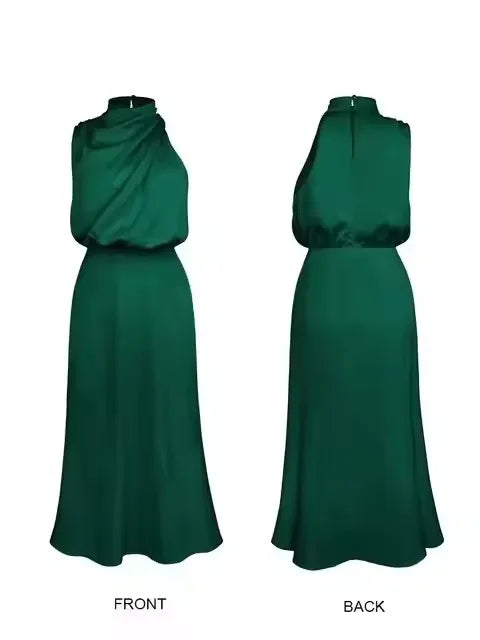 Evening Dress Party Clothes Ladies Women Fashion Elegant Celebrity Dresses Summer High-End Silk Satin Sleeveless Long Dress