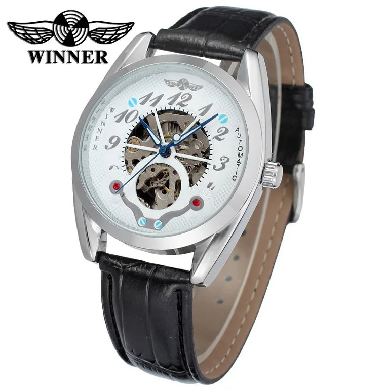 Winner Fashion Gold Oval Watch — Japan Movement, Auto Date, Backlight