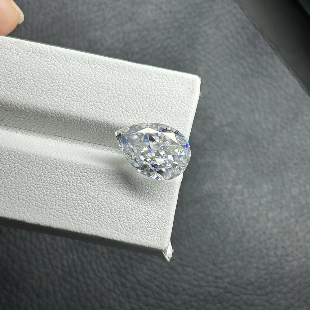 HQ GEMS Ice Crushed Cut Pear Shape White D VVS1 Lab Grown Moissanite Pendant Jewelry Diamond