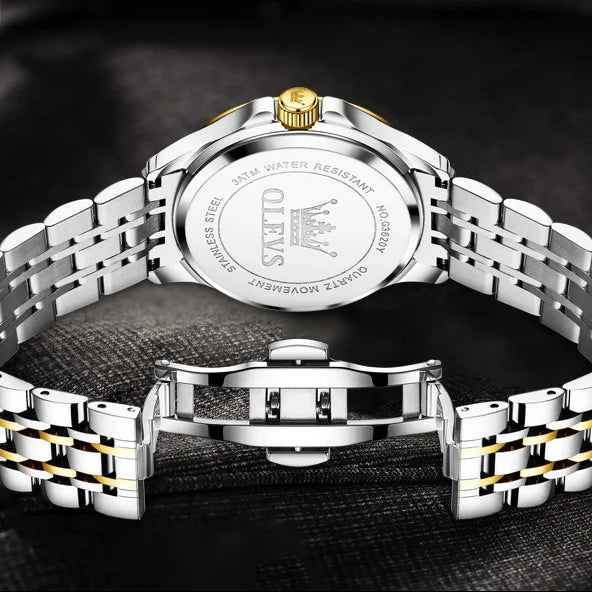 OLEVS 3620 Diamond Chronograph Quartz Watch — 41mm, Auto Date, Luminous