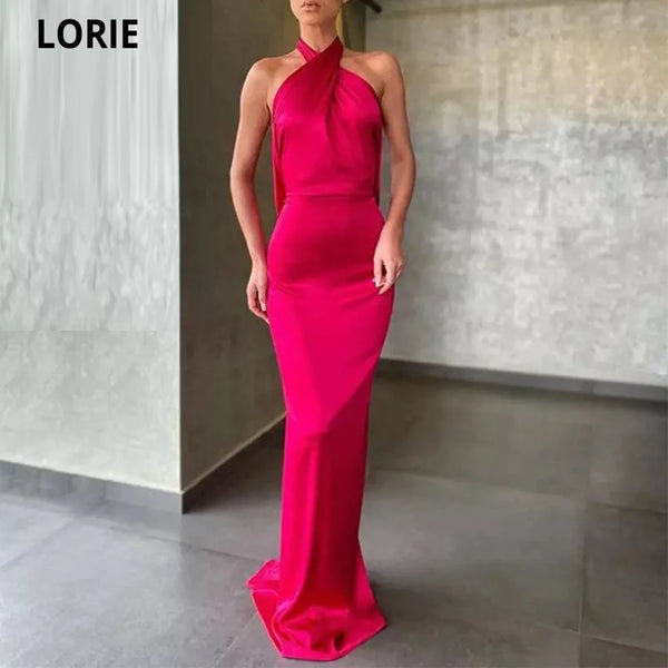 LORIE Halter Long Evening Dress – Elegant Formal Gown