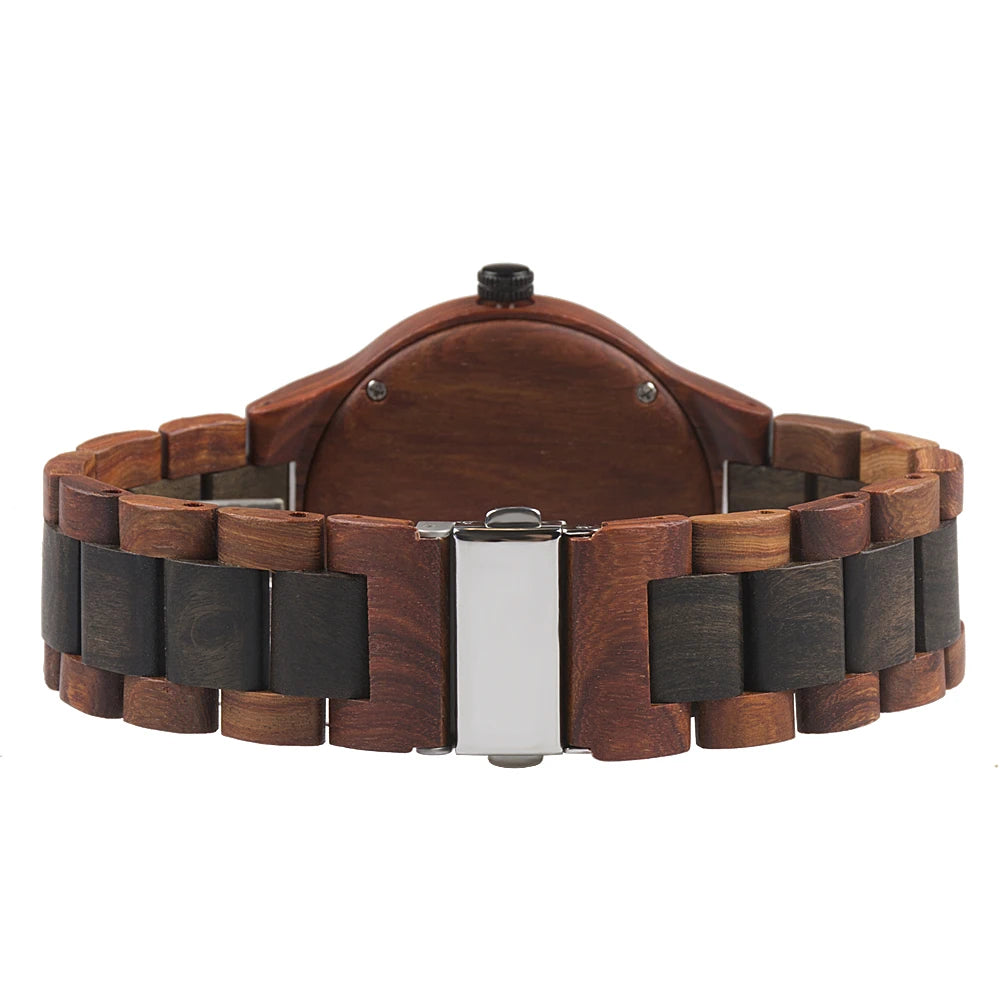 BEWELL Natural Wood Quartz Watch — 45mm, Japanese Movement
