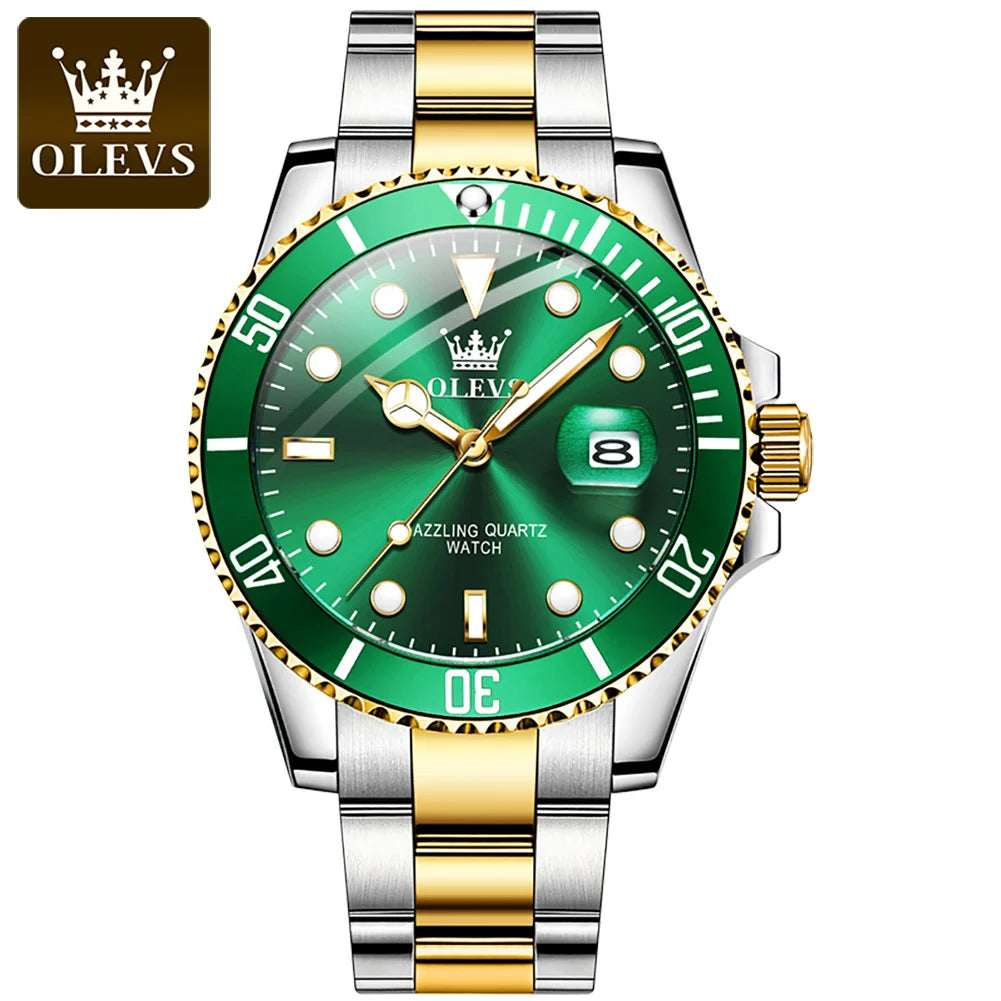 OLEVS 5885 Chronograph Sport Quartz Watch — 41mm, Luminous, Backlight