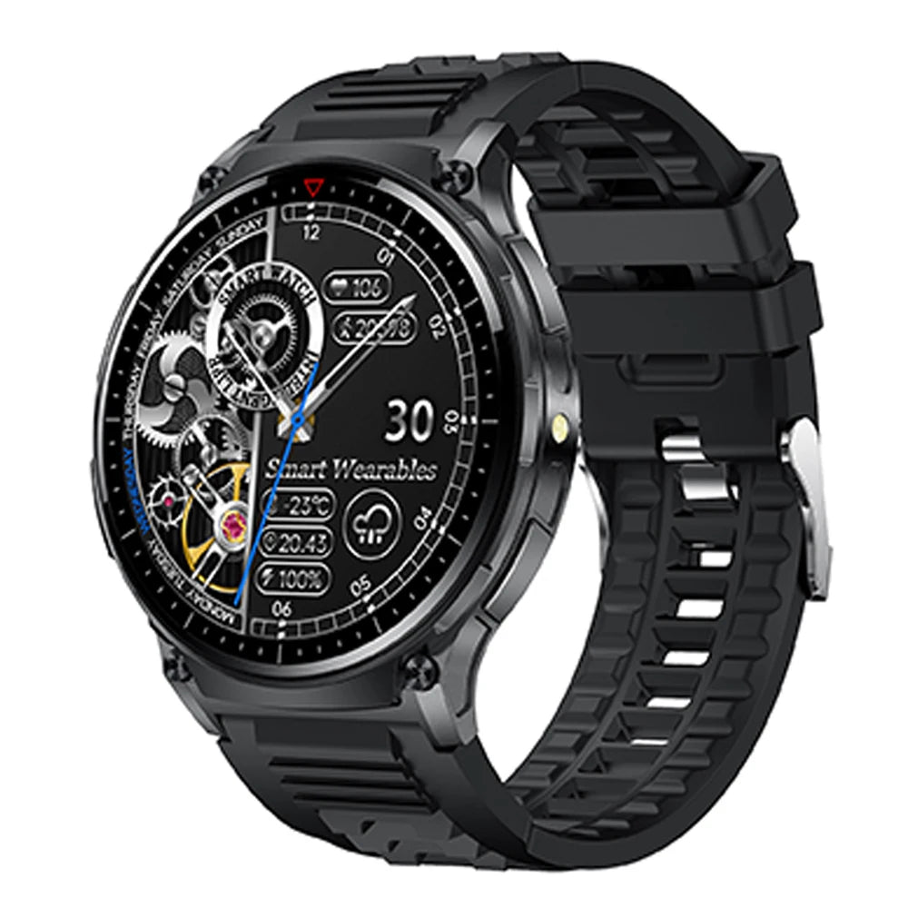 2024 QW50 Outdoor Smart Watch 1.39inch BT Call  NFC Compass Flashlight Waterproof Health Monitoring  Sports Smartwatch for Men