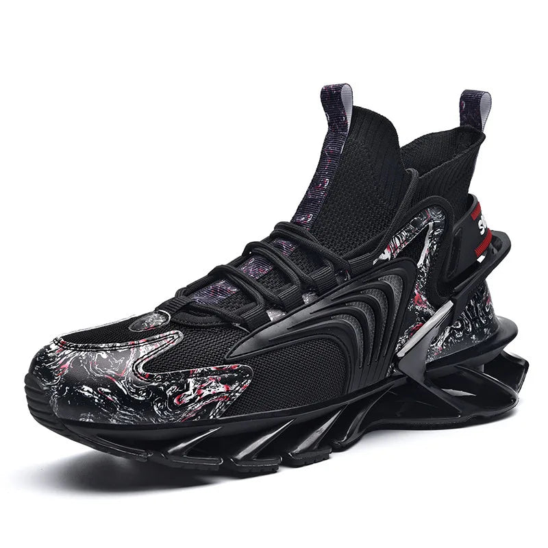 Big Size Blade Fly Woven High Top Sneakers