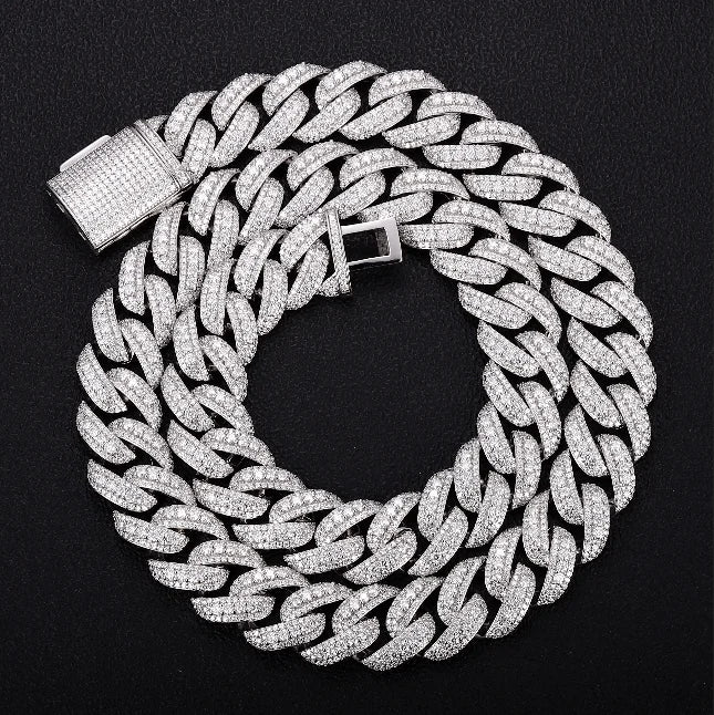 Miami Cuban Link 7-24 Inches Moissanite Diamond Chains Cuban Link Bracelet 925 Moissanite Chain Iced Out Jewelry Bracelet Men
