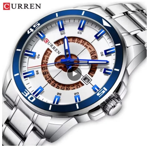 CURREN 8359 Gold Business Quartz Watch — 45mm, Day/Date, 3BAR