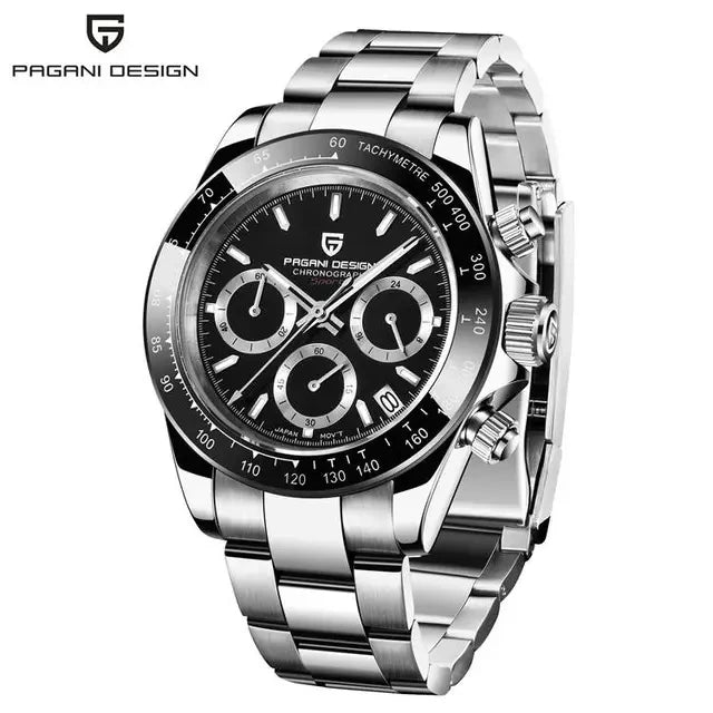 PAGANI DESIGN 1644 Rose Gold Diamond Chronograph Watch — Sapphire, 10BAR