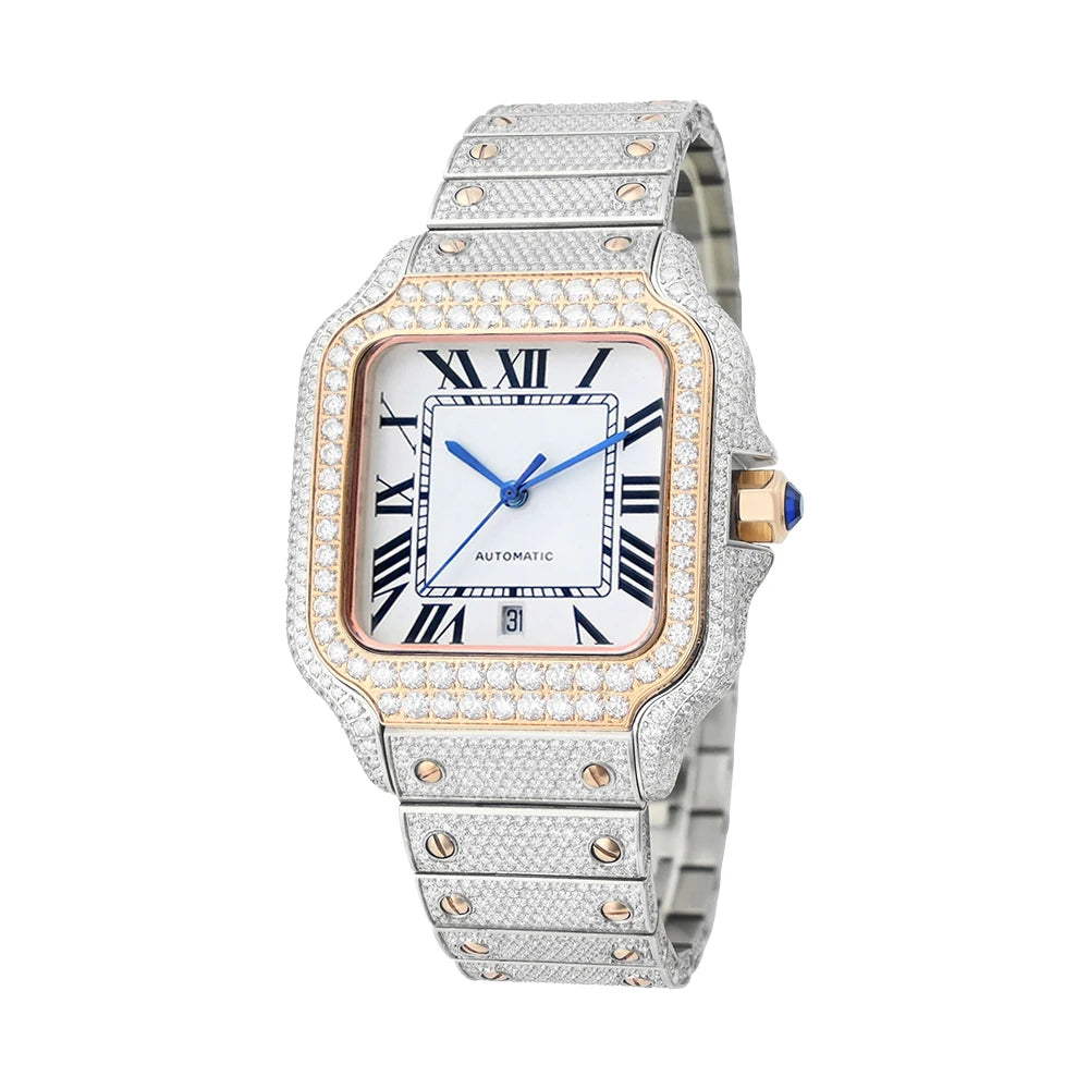 Iced Out D-Color VVS Moissanite Automatic Watch — Sapphire, 40mm