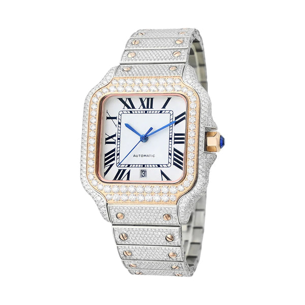 Iced Out D-Color VVS Moissanite Automatic Watch — Sapphire, 40mm