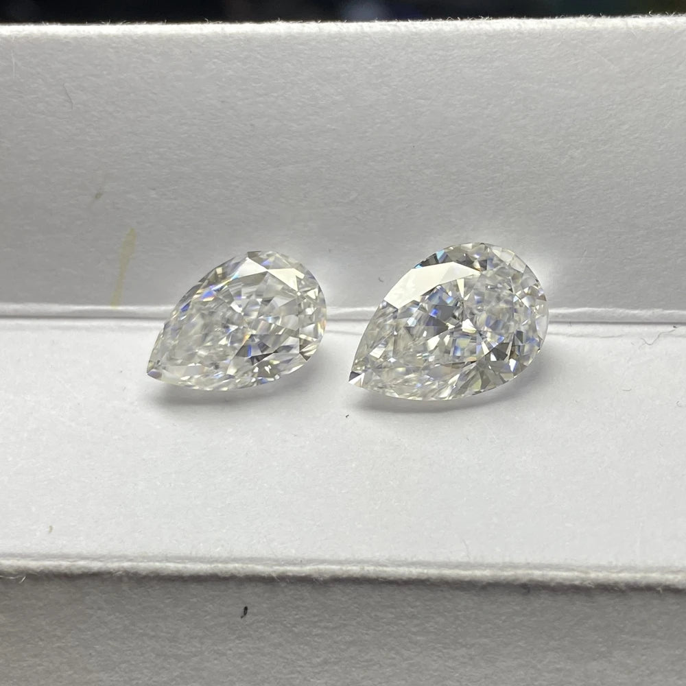 HQ GEMS Ice Crushed Cut Pear Shape White D VVS1 Lab Grown Moissanite Pendant Jewelry Diamond