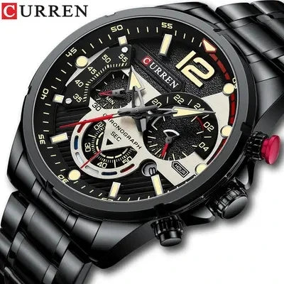 CURREN 8395 Chronograph Sport Watch — 45mm, Luminous, Shock Resistant