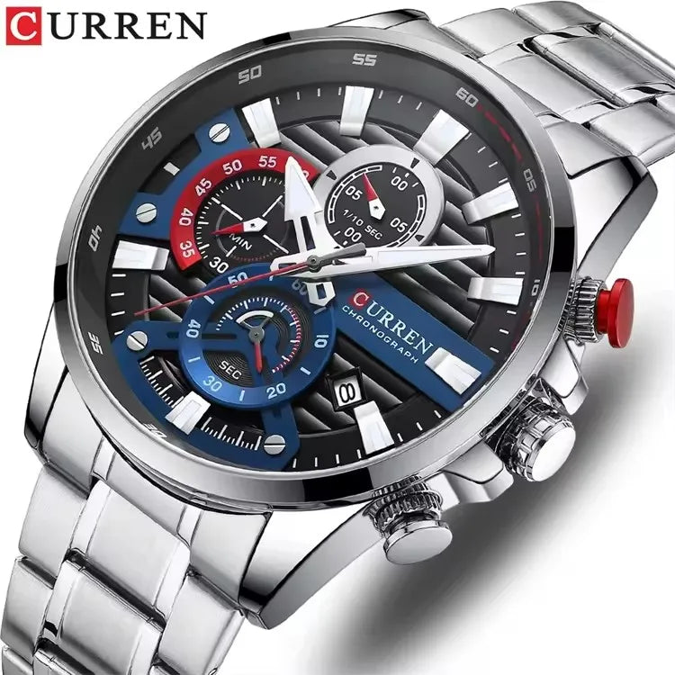 CURREN 8415 Sport Quartz Watch — 45mm, Day/Date, Auto Date, 3BAR
