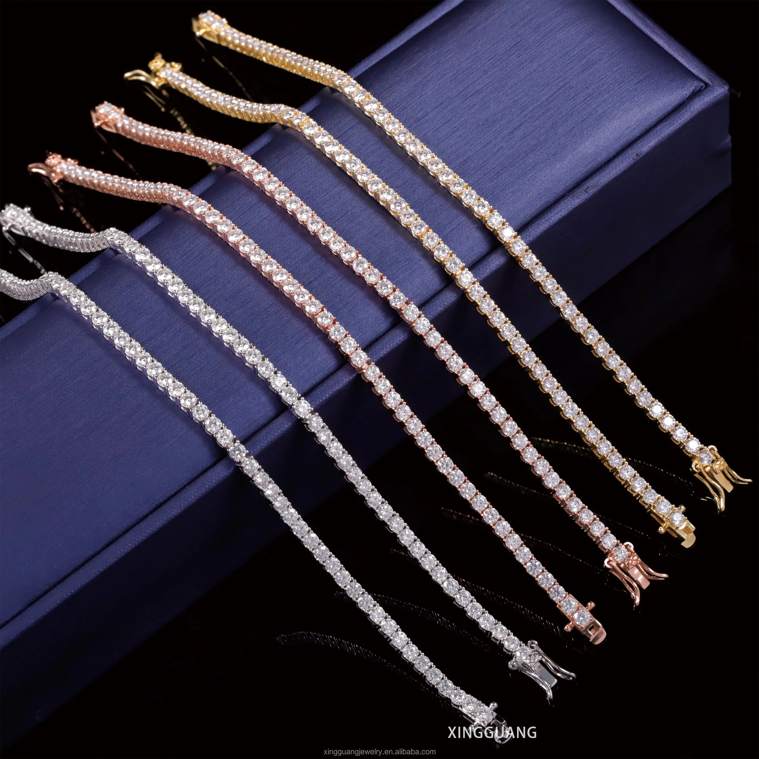 Lowest Price Moissanite Tennis Bracelet 2mm-6.5mm in Stock 925 Silver Men Women Hip Hop Bracelet VVS Moissanite Tennis Bracelet