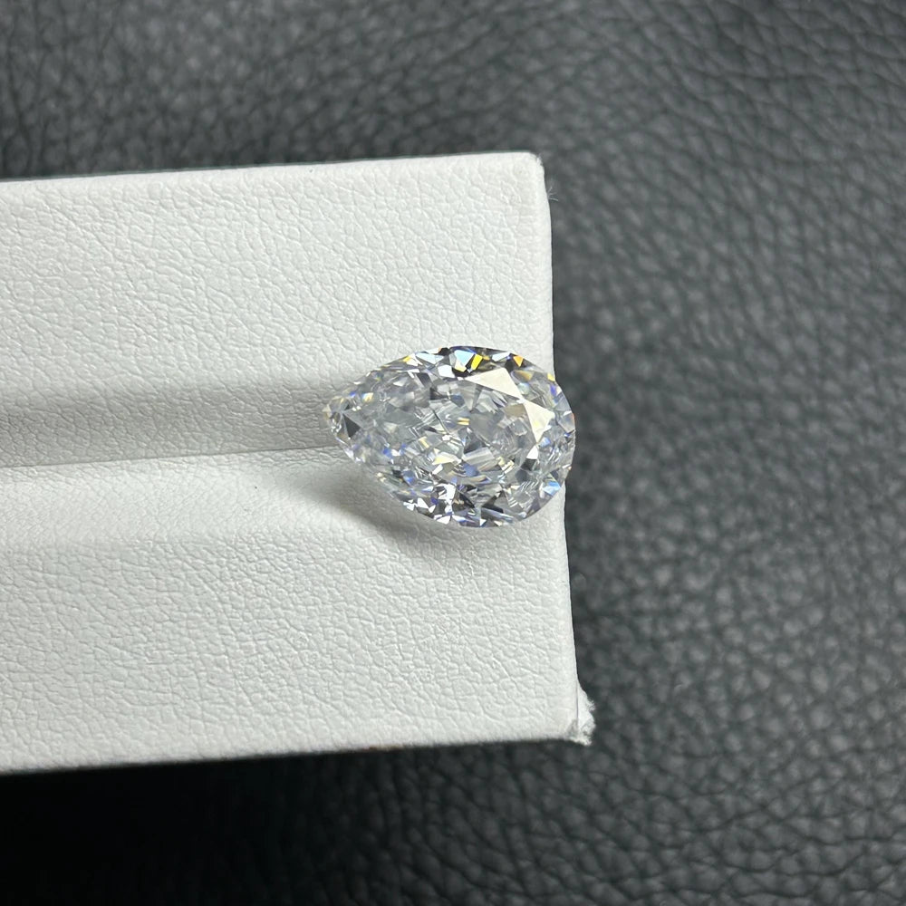 HQ GEMS Ice Crushed Cut Pear Shape White D VVS1 Lab Grown Moissanite Pendant Jewelry Diamond