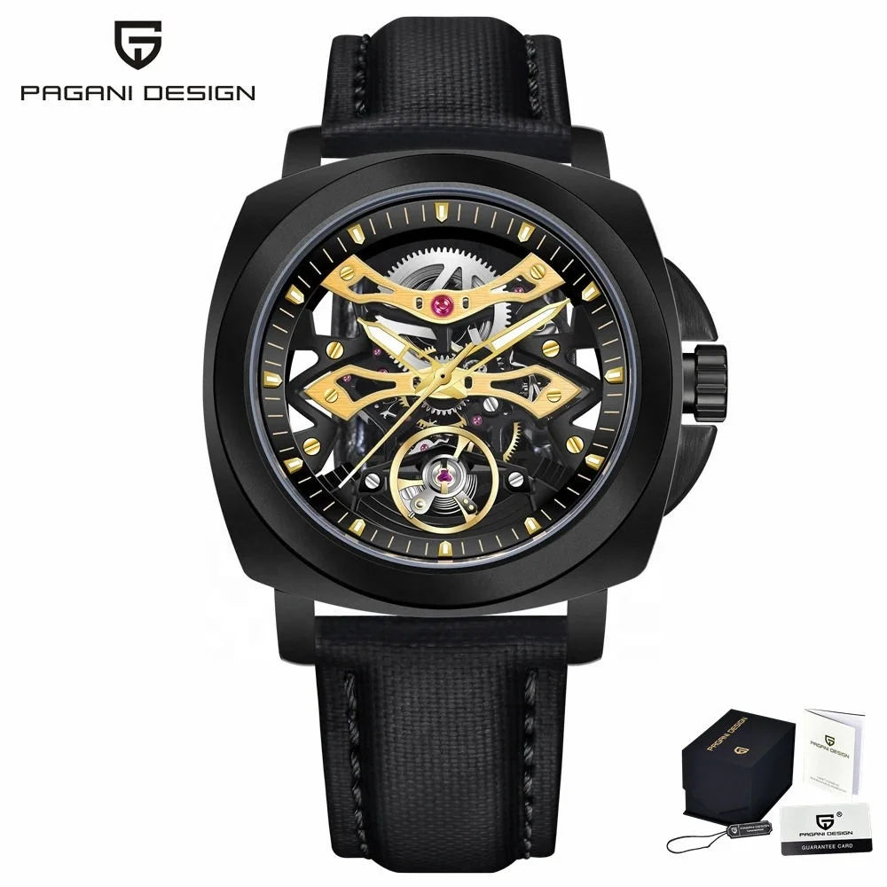 Pagani Design Watch YS017 Stainless Steel Waterproof Automatic Men Watch Sapphire Glass Skeleton Tourbillon Mechanical Watch