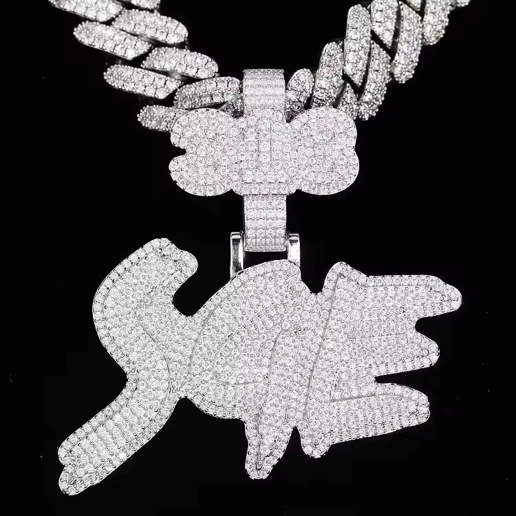 Hot Selling 925 Sterling Silver Moissanite Pendant Fully Iced Rapper Charms Custom VVS Name Letter Hip Hop Style